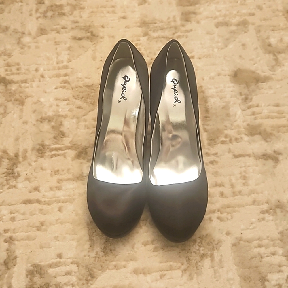 Qupid Silver Studed heels